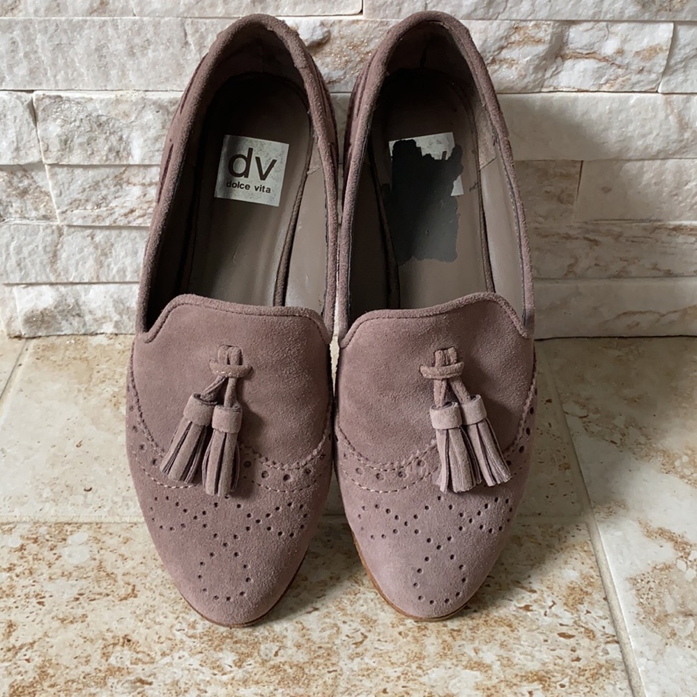 Dolce Vita Tassle Tan Oxford Suede Shoes 7.5